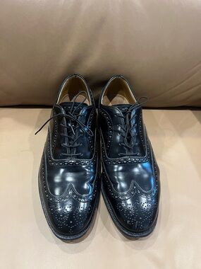 Johnson & Murphy Men's Black Leather Brogue Dress Shoes - Classic Wingtip